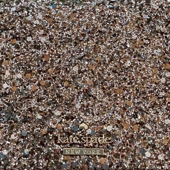 Kate Spade Laurel Way Rock Glitter Milou Clutch Metallic Leather Wallet On Chain - Picture 7 of 7